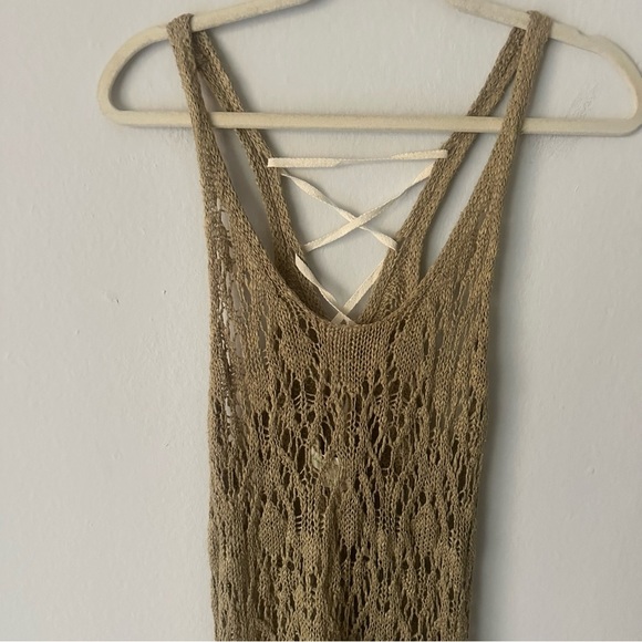 Urban Outfitters Starring at Stars Crochet Knit Bohemian Weatern Lace Tank M - Picture 3 of 9